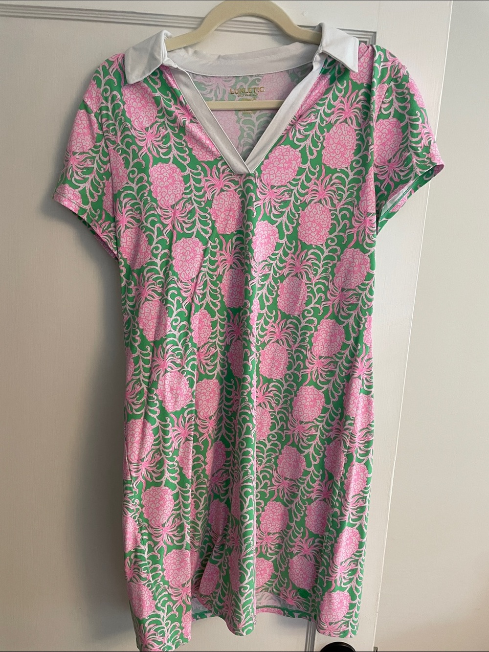 Lilly Pulitzer Pink & Green Pineapple Polo Dress